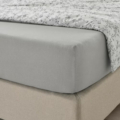 IKEA VARVIAL Fitted sheet, light grey | IKEA Bedsheets | IKEA Home textiles | Eachdaykart