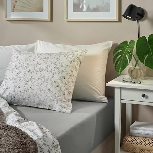 IKEA VARVIAL Fitted sheet, light grey | IKEA Bedsheets | IKEA Home textiles | Eachdaykart