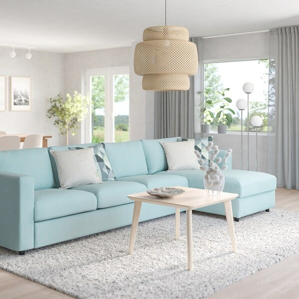 IKEA Vimle 4 seat sofa with chaise longue saxemara light blue