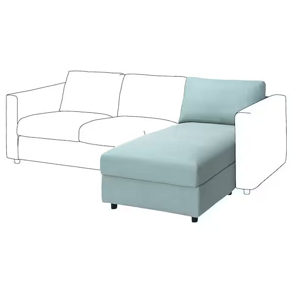 IKEA Vimle chaise longue section saxemara light blue