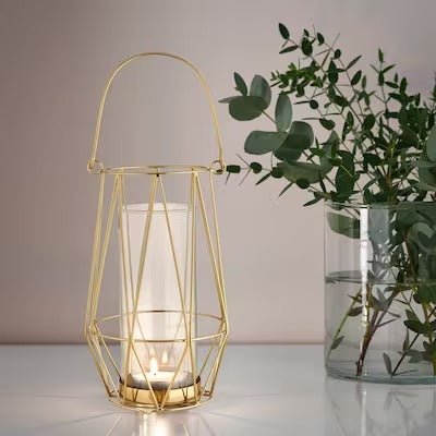 IKEA VINDFLAKT Tealight holder, gold-colour | IKEA Candle holders | IKEA Decoration | Eachdaykart