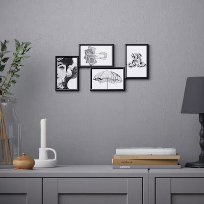 IKEA YLLEVAD Art card, madame, pack of 4 | IKEA Art cards | IKEA Frames & pictures | Eachdaykart