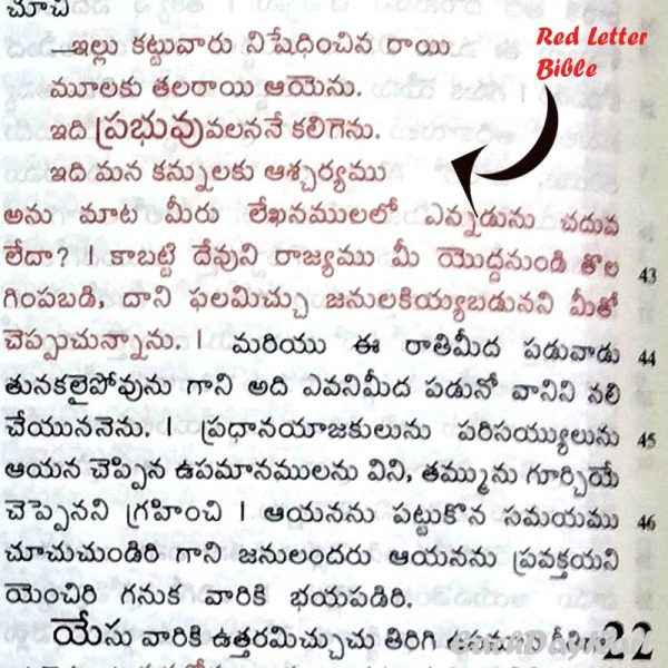Holy Bible-Red Letter Version (Telugu) – Leather bound with Zip- By The Bible Society of India – Telugu Bibles - EachDayKart