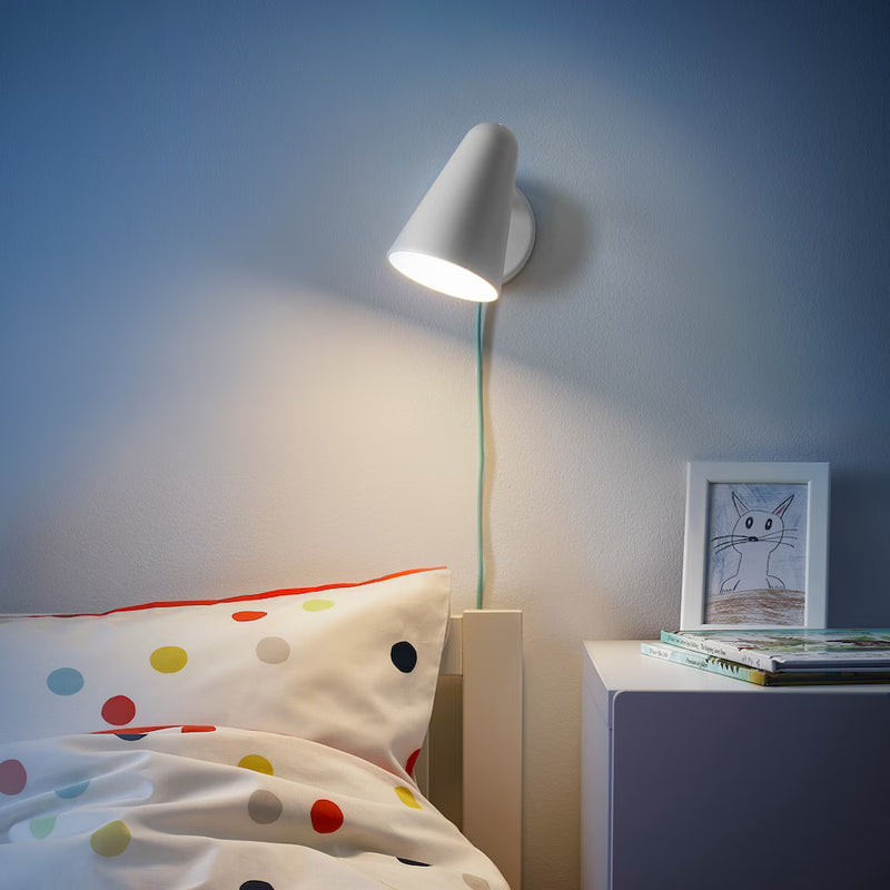 IKEA FUBBLA LED wall lamp, white | IKEA Children's lighting | Eachdaykart - EachDayKart