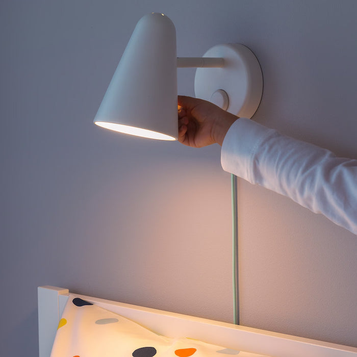 IKEA FUBBLA LED wall lamp, white | IKEA Children's lighting | Eachdaykart