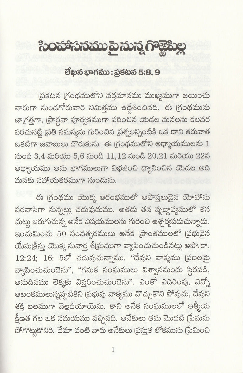 The Lamb Upon the Throne by Bro Bakht Singh in Telugu | Telugu Bakht Singh Books | Telugu Christian Books - EachDayKart