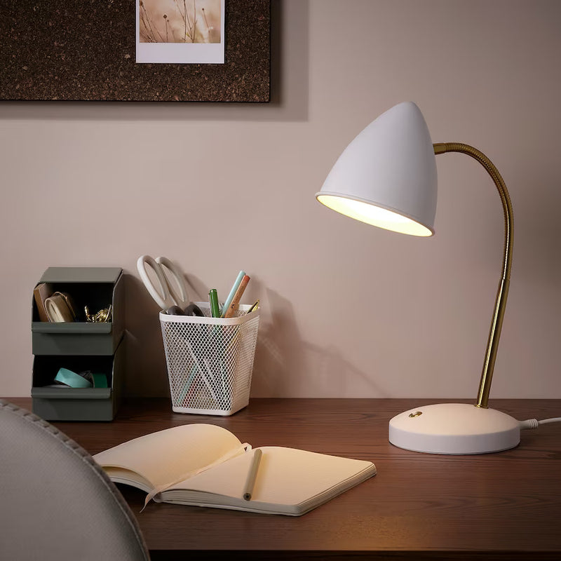 IKEA ISNALEN LED work lamp, white/brass-colour | IKEA Children's lighting | Eachdaykart - EachDayKart