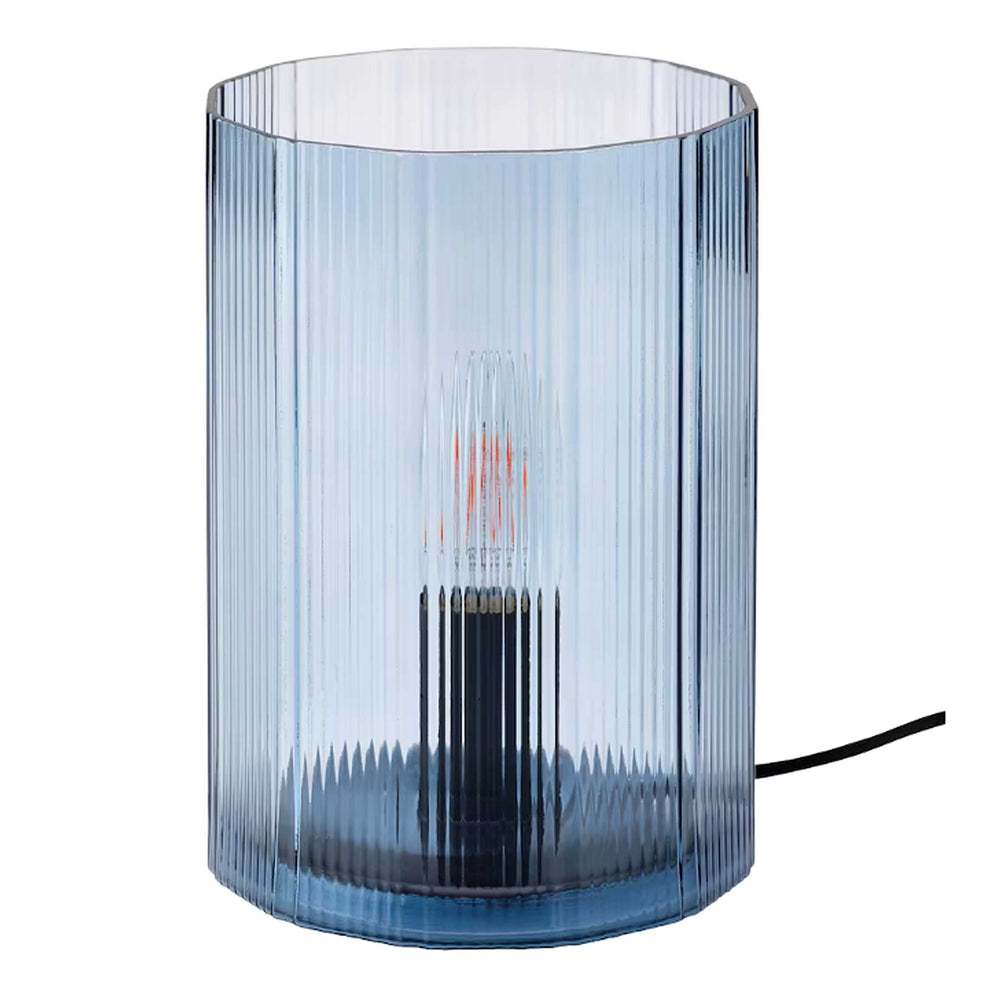 IKEA MIKROKLIN Table lamp, glass blue