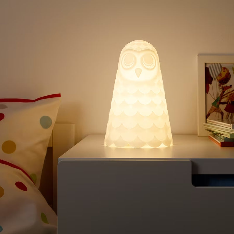 IKEA SOLBO Table lamp, white/owl, 23 cm (9 ") | IKEA Children's lighting | Eachdaykart - EachDayKart