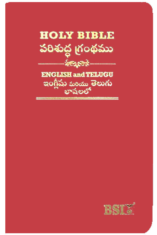 Telugu English Royal Diglot bible Rexine binding Amity PU Red Color | Telugu Bibles
