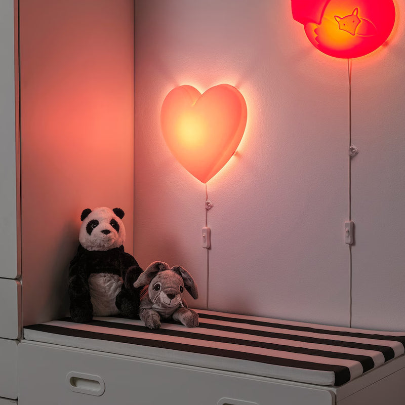 IKEA UPPLYST LED wall lamp, heart pink | IKEA Children's lighting | Eachdaykart - EachDayKart
