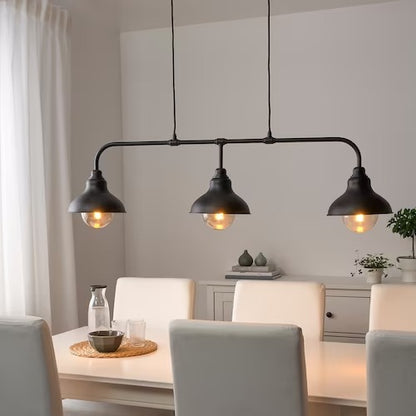 IKEA AGUNNARYD Pendant lamp with 3 lamps, black | IKEA ceiling lights | Eachdaykart