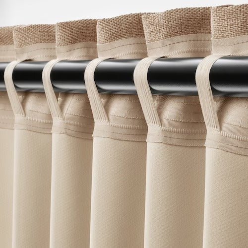 IKEA ANNAKAJSA Room darkening curtains, 1 pair, beige | IKEA Room darkening curtains | IKEA Curtains | Eachdaykart - EachDayKart