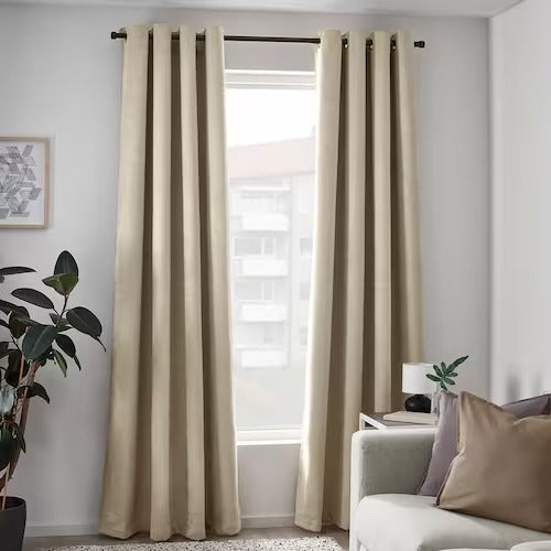 IKEA BIRTNA Block-out curtains, 1 pair, beige | IKEA Block-out curtains | IKEA Curtains | Eachdaykart