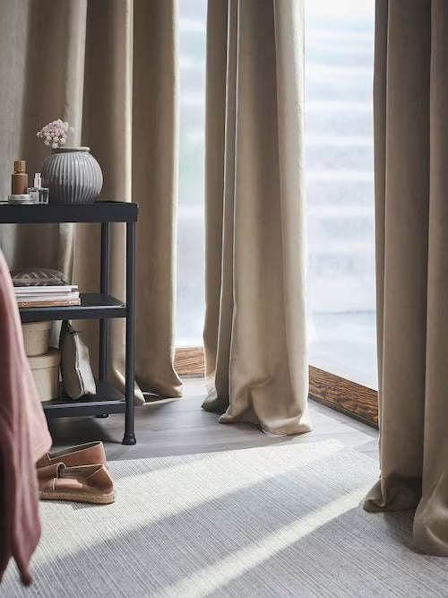 IKEA BIRTNA Block-out curtains, 1 pair, beige | IKEA Block-out curtains | IKEA Curtains | Eachdaykart - EachDayKart