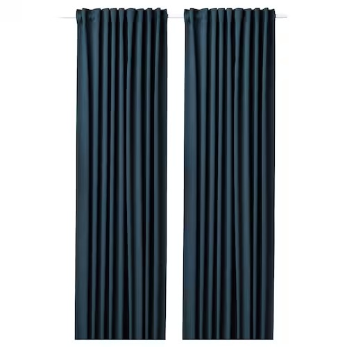IKEA BLAHUVA Block-out curtains, 1 pair, dark blue | IKEA Block-out curtains | IKEA Curtains | Eachdaykart