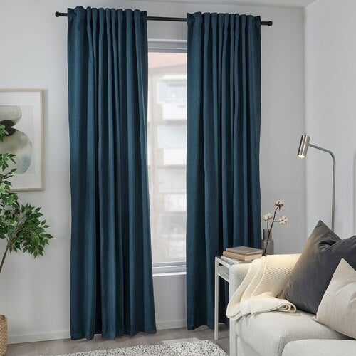 IKEA BLAHUVA Block-out curtains, 1 pair, dark blue | IKEA Block-out curtains | IKEA Curtains | Eachdaykart - EachDayKart