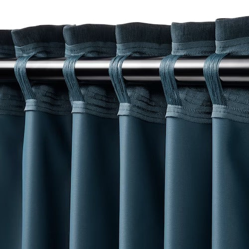 IKEA BLAHUVA Block-out curtains, 1 pair, dark blue | IKEA Block-out curtains | IKEA Curtains | Eachdaykart - EachDayKart