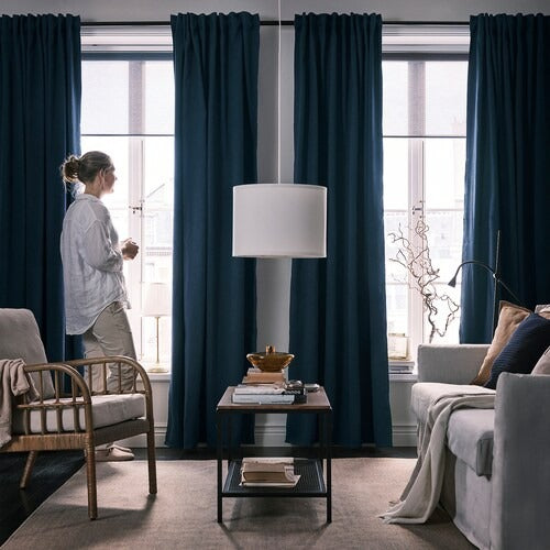 IKEA BLAHUVA Block-out curtains, 1 pair, dark blue | IKEA Block-out curtains | IKEA Curtains | Eachdaykart - EachDayKart