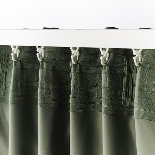 IKEA BLAHUVA Block-out curtains, 1 pair, green | IKEA Block-out curtains | IKEA Curtains | Eachdaykart - EachDayKart
