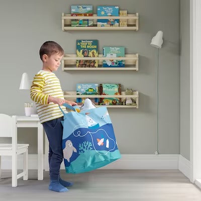 IKEA BLAVINGAD Storage bag, ocean animals pattern/multicolour | IKEA Children's boxes & baskets | IKEA Storage boxes & baskets | IKEA Small storage & organisers | Eachdaykart