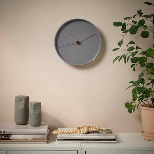 IKEA BONDTOLVAN Wall clock, grey-pink | IKEA Wall & table clocks | Eachdaykart