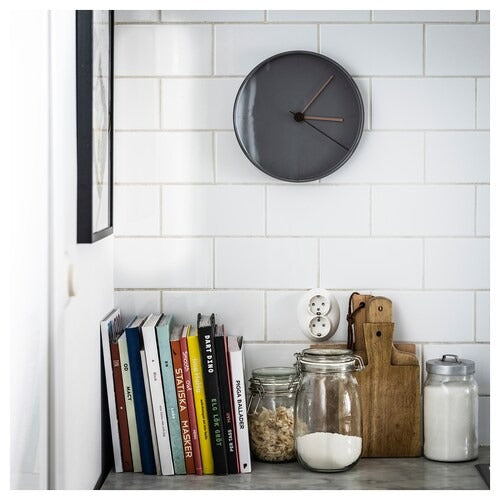 IKEA BONDTOLVAN Wall clock, grey-pink | IKEA Wall & table clocks | Eachdaykart