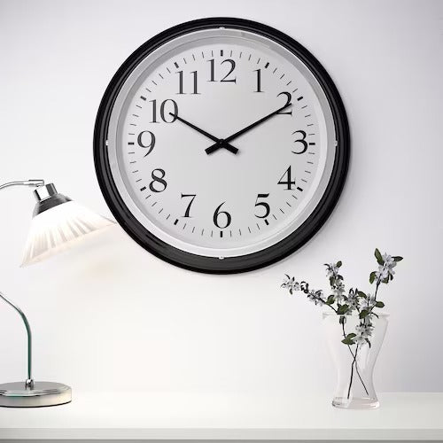 IKEA BRAVUR Wall clock, black | IKEA Wall & table clocks | Eachdaykart