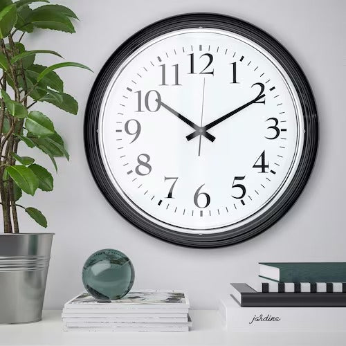 IKEA BRAVUR Wall clock, low-voltage/black | IKEA Wall & table clocks | Eachdaykart