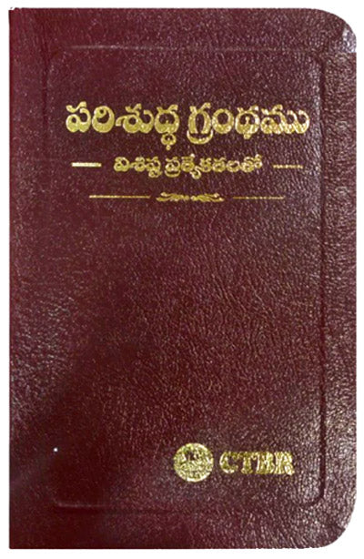 Telugu bible Brown color Leather bound by CTBR | Telugu Bibles | Telugu christian books