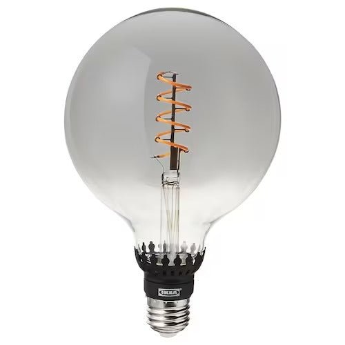 IKEA BRUNSTA / ROLLSBO Pendant lamp with light bulb, black/globe grey clear glass, 200 lmx300 mm (200 lmx12 ") | IKEA ceiling lights | Eachdaykart