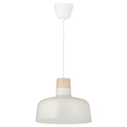 IKEA BUNKEFLO Pendant lamp, white/birch, 36 cm (14 ") | IKEA ceiling lights | Eachdaykart - EachDayKart