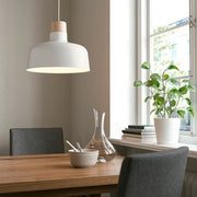 IKEA BUNKEFLO Pendant lamp, white/birch, 36 cm (14 ") | IKEA ceiling lights | Eachdaykart - EachDayKart