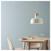 IKEA BUNKEFLO Pendant lamp, white/birch, 36 cm (14 ") | IKEA ceiling lights | Eachdaykart - EachDayKart