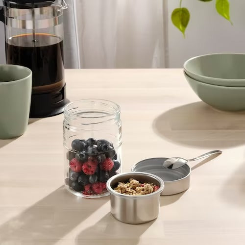 IKEA DAGKLAR Jar with insert, clear glass/stainless steel | Food containers | Storage & organisation | Eachdaykart - EachDayKart