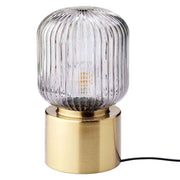 SOLKLINT Table lamp, brass/grey clear glass - IKEA - EachDayKart