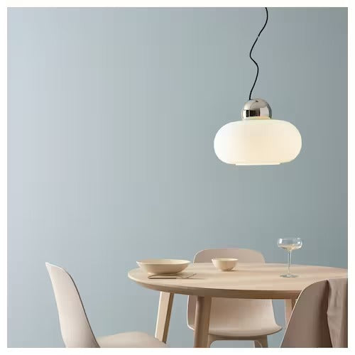 IKEA DEJSA Pendant lamp, chrome-plated/opal white glass | IKEA ceiling lights | Eachdaykart