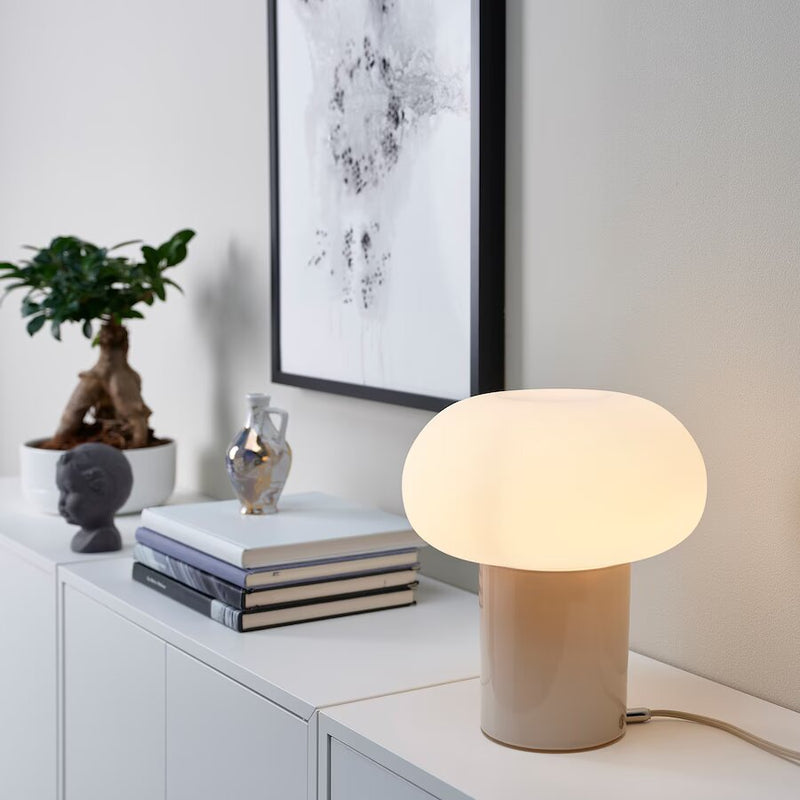 IKEA DEJSA Table lamp, beige/opal white glass | IKEA table lamps | Eachdaykart - EachDayKart