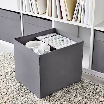 IKEA DRONA Box, dark grey | IKEA Paper & media boxes | IKEA Storage boxes & baskets | IKEA Small storage & organisers | Eachdaykart - EachDayKart