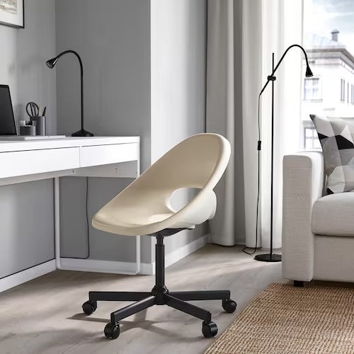 IKEA ELDBERGET / MALSKAR Swivel chair, beige/black | IKEA Desk chairs for home | IKEA Desk chairs | Eachdaykart - EachDayKart