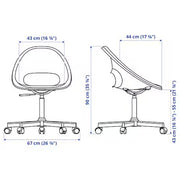 IKEA ELDBERGET / MALSKAR Swivel chair, beige/black | IKEA Desk chairs for home | IKEA Desk chairs | Eachdaykart - EachDayKart