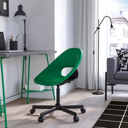 IKEA ELDBERGET / MALSKAR Swivel chair, green/black | IKEA Desk chairs for home | IKEA Desk chairs | Eachdaykart - EachDayKart
