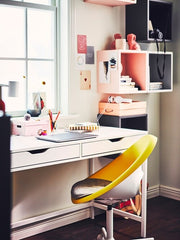 IKEA ELDBERGET / MALSKAR Swivel chair, yellow/white | IKEA Desk chairs for home | IKEA Desk chairs | Eachdaykart - EachDayKart