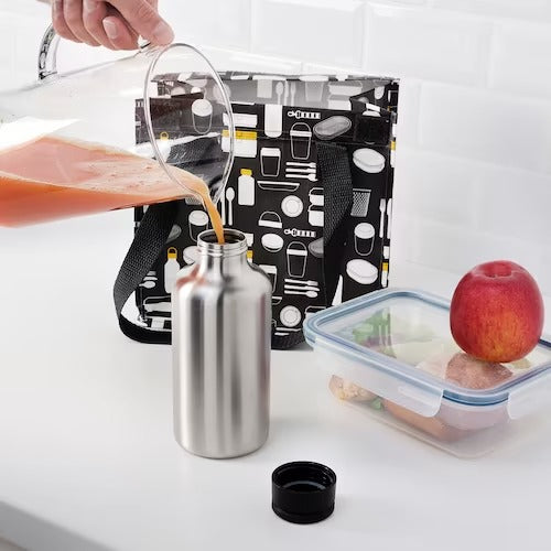 IKEA ENKELSPÅRIG Water bottle, stainless steel/black | Water bottle & travel mugs | Storage & organisation | Eachdaykart - EachDayKart