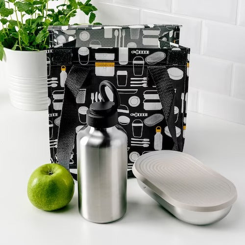 IKEA ENKELSPÅRIG Water bottle, stainless steel/black | Water bottle & travel mugs | Storage & organisation | Eachdaykart - EachDayKart