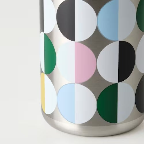 IKEA ENKELSPARIG Water bottle, stainless steel/patterned multicolour | Water bottle & travel mugs | Storage & organisation | Eachdaykart