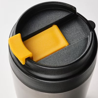 IKEA ENVALDIG Insulated travel mug, stainless steel/black | IKEA Mugs & cups | IKEA Coffee & tea | Eachdaykart