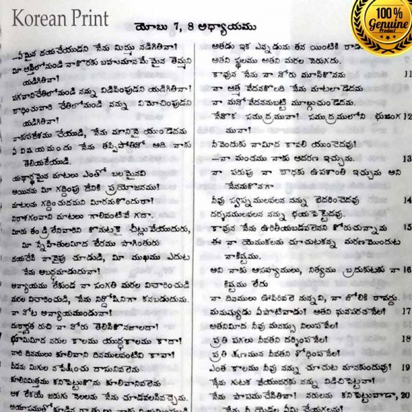 Telugu Bible – (O.V) Korean Print (Zip)with Concordance (Easy & Carry-able Size) - Telugu Bibles