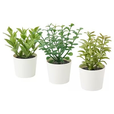 IKEA FEJKA Artifi potted plant w pot, set of 3, in/outdoor herbs | IKEA Artificial plants & flowers | IKEA Plants & flowers | IKEA Decoration | Eachdaykart