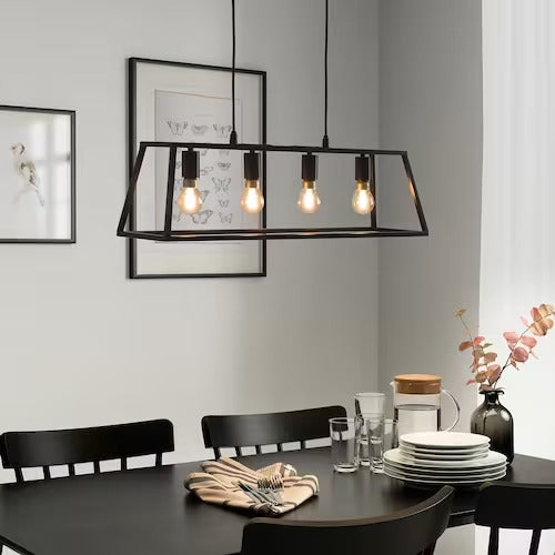 IKEA FELSISK Pendant lamp with 4 lamps, black | IKEA ceiling lights | Eachdaykart - EachDayKart